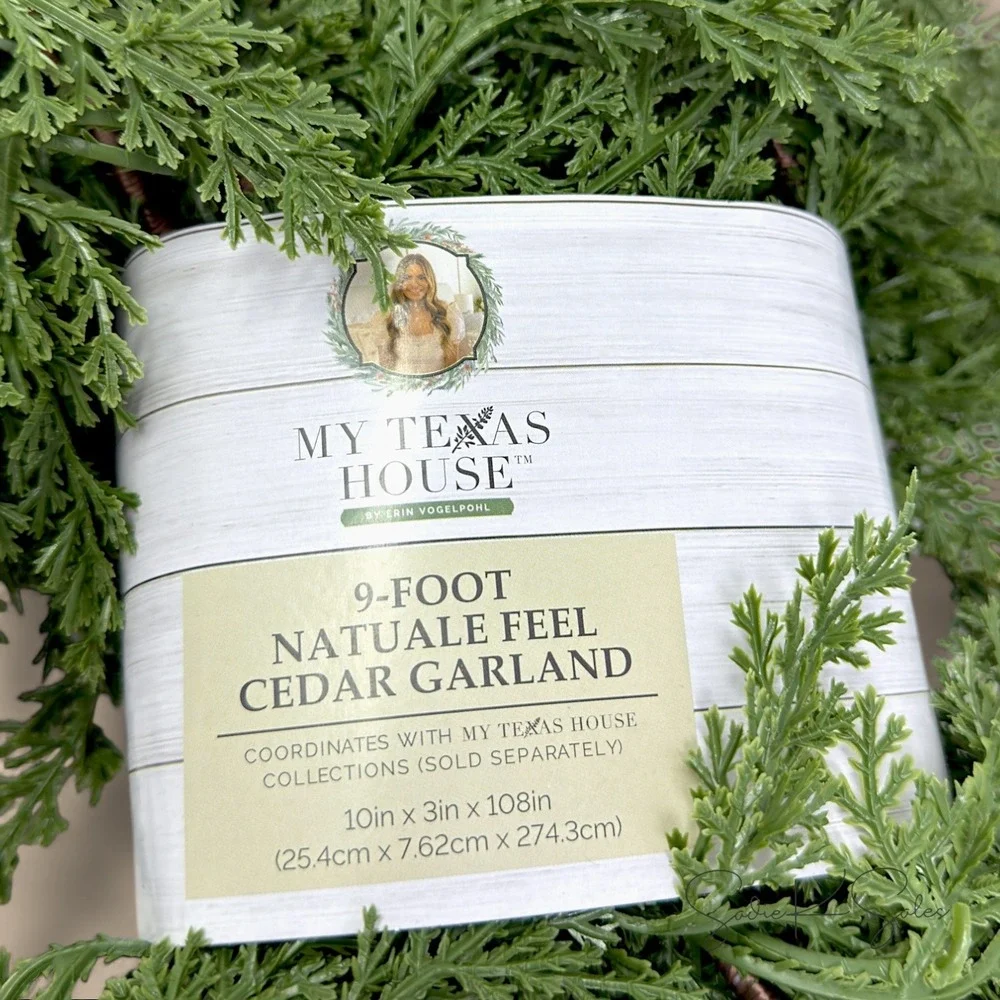 My Texas‎ House 9ft Natural Feel Cedar Green Artificial Christmas Garland
